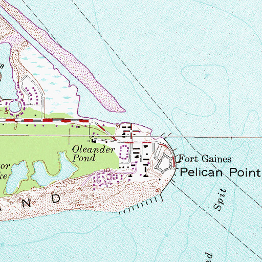 Topographic Map of Dauphin Island Estuarium, AL