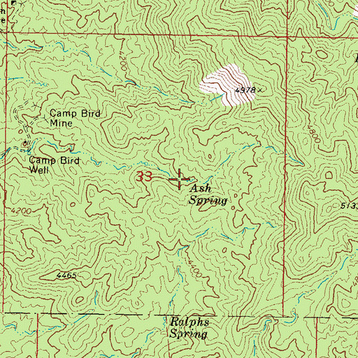 Topographic Map of Ash Spring, AZ