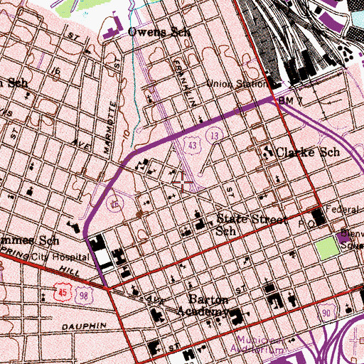 Topographic Map of National African - American Archives, AL