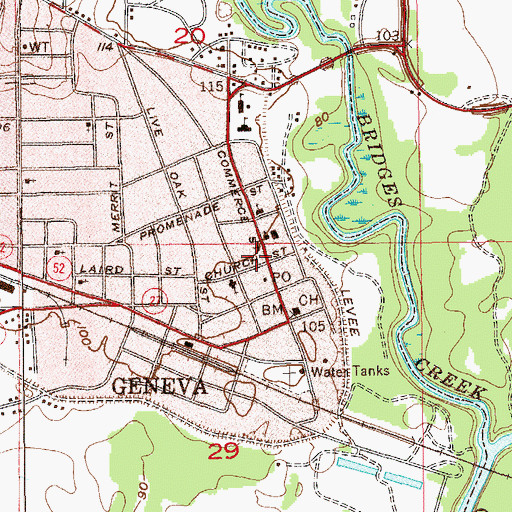 Topographic Map of Geneva Public Library, AL