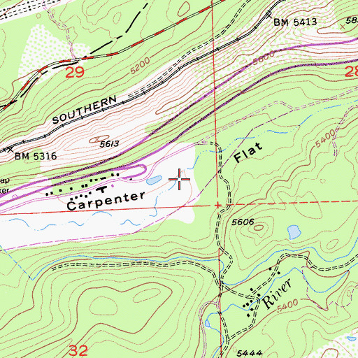 Topographic Map of Carpenter Flat, CA