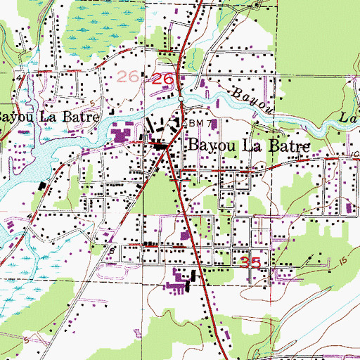 Topographic Map of Mose Hudson Tapia Public Library, AL