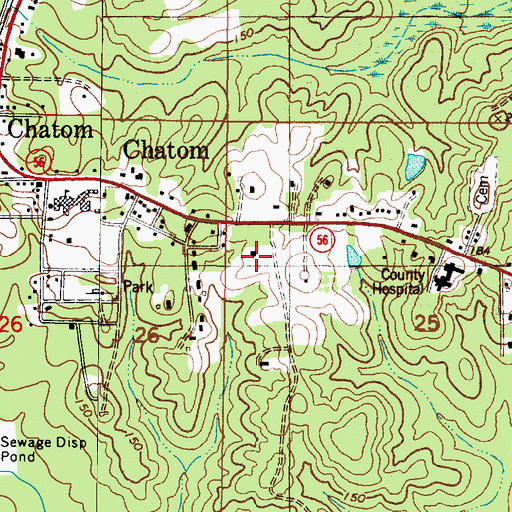 Topographic Map of Washington County Public Library, AL