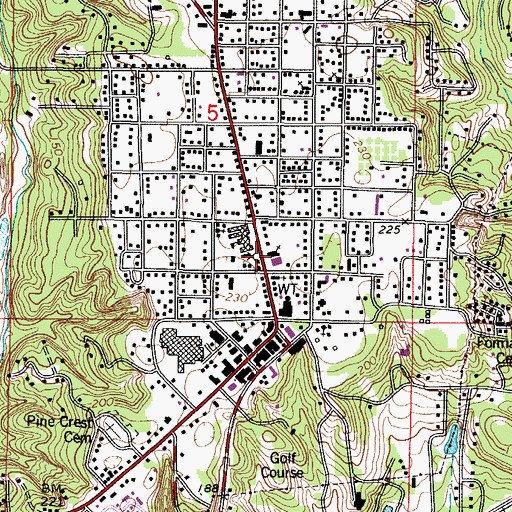 Topographic Map of White Smith Memorial Library, AL