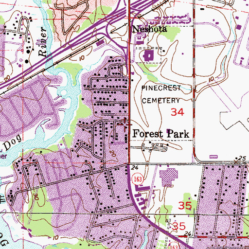 Topographic Map of Mobile Public Library Dauphin Island Parkway Branch, AL