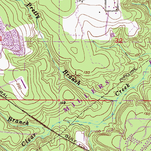 Topographic Map of Magnolia Grove Golf Course, AL