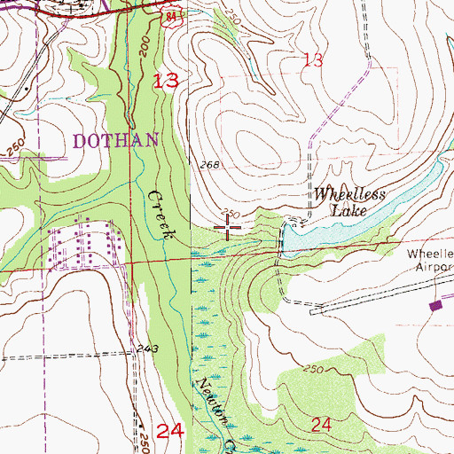 Topographic Map of Highland Oaks Golf Course, AL