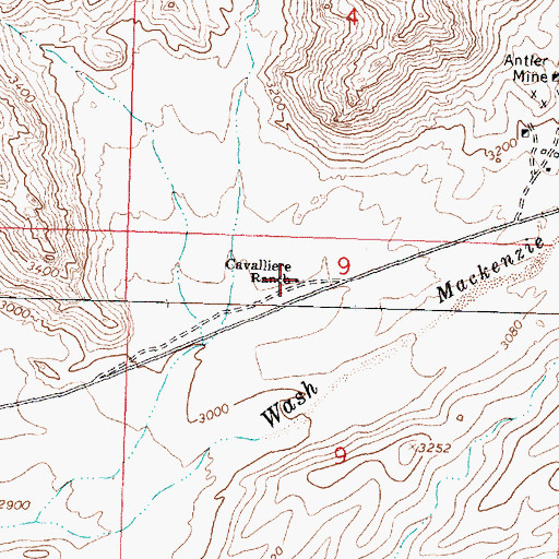 Topographic Map of Cavalliere Ranch, AZ