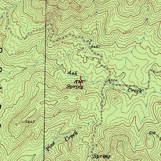 Topographic Map of Ash Spring, AZ