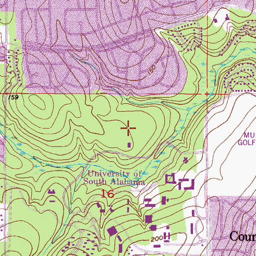 Topographic Map of University of South Alabama Main Campus Research Park Building III, AL
