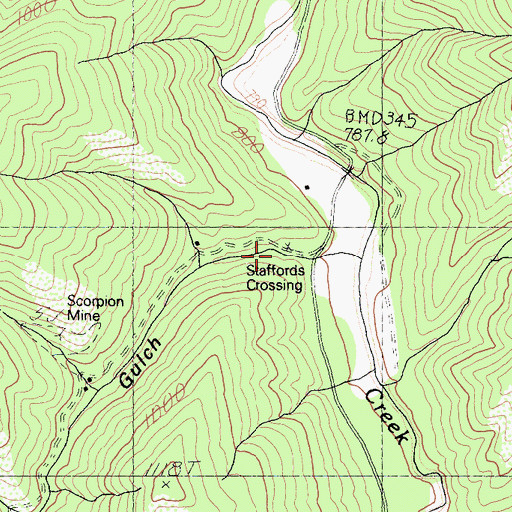 Topographic Map of Carrier Gulch, CA