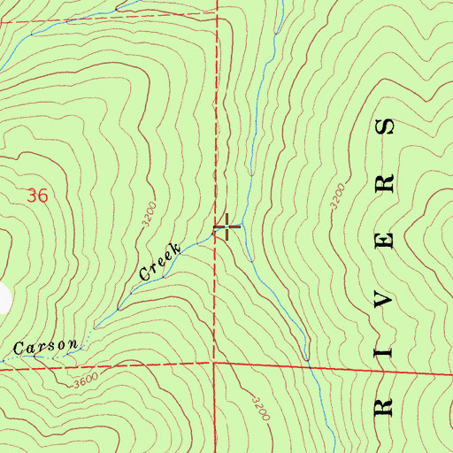 Topographic Map of Carson Creek, CA