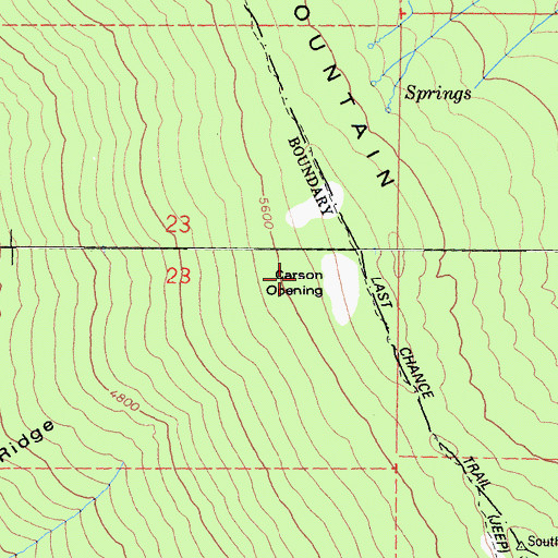 Topographic Map of Carson Opening, CA