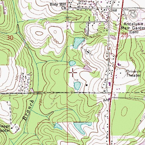 Topographic Map of Covington Center Arena, AL