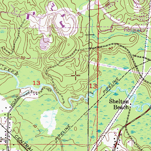 Topographic Map of University of Mobile Dwight D Harrigon Forest Learning Center, AL