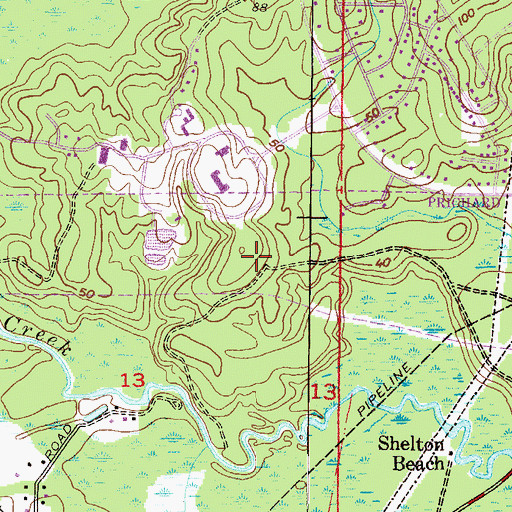 Topographic Map of University of Mobile Frances Garner Building, AL