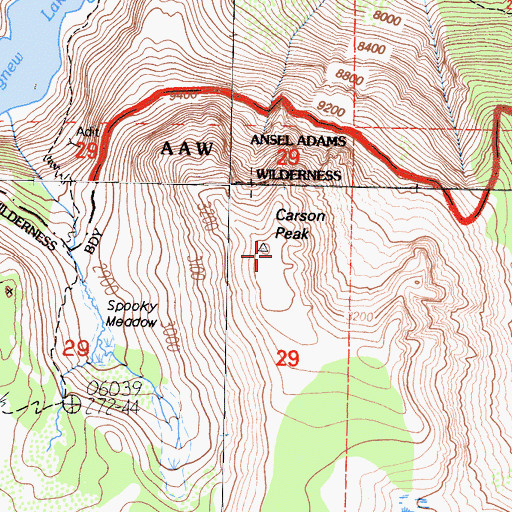 Topographic Map of Carson Peak, CA