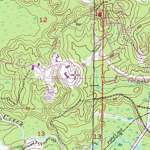 Topographic Map of University of Mobile Thomas Martin Hall, AL