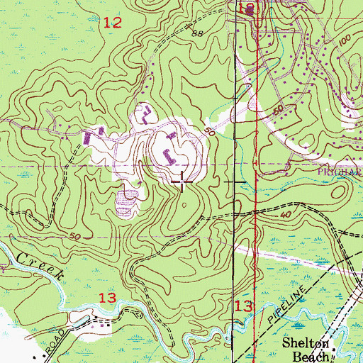 Topographic Map of University of Mobile Lyon Chapel, AL
