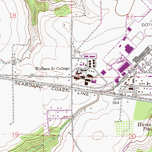 Topographic Map of Wallace Community College Wallace Campus Administrative Building, AL