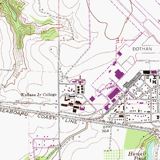 Topographic Map of Wallace Community College Air Conditioning Refridgeration Electrical Technology Building, AL