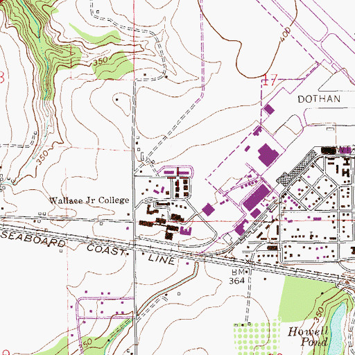Topographic Map of Wallace Community College Wallace Campus Carpentry Building, AL