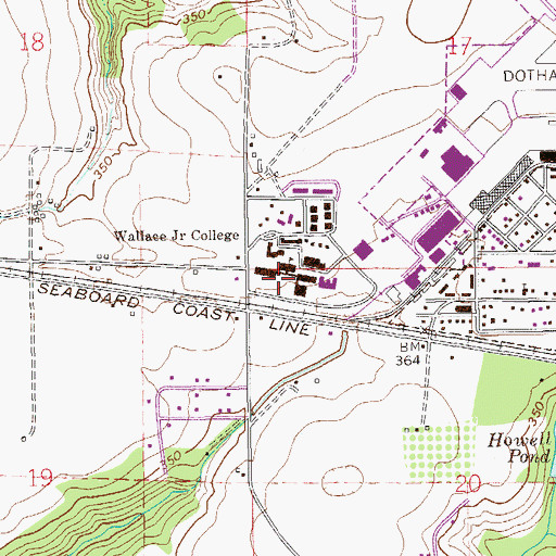 Topographic Map of Wallace Community College Wallace Campus Computer Technology Center, AL