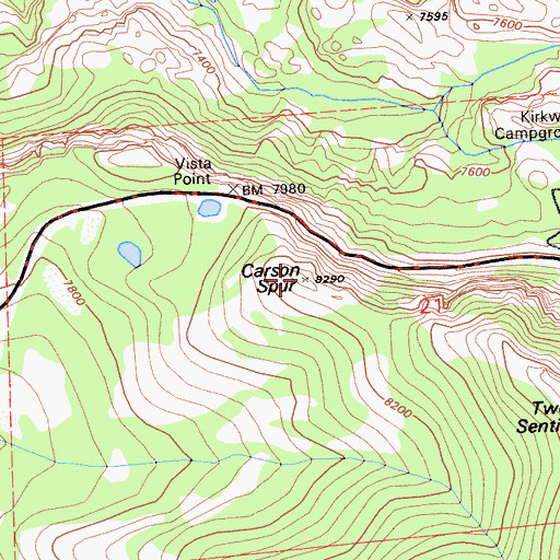 Topographic Map of Carson Spur, CA