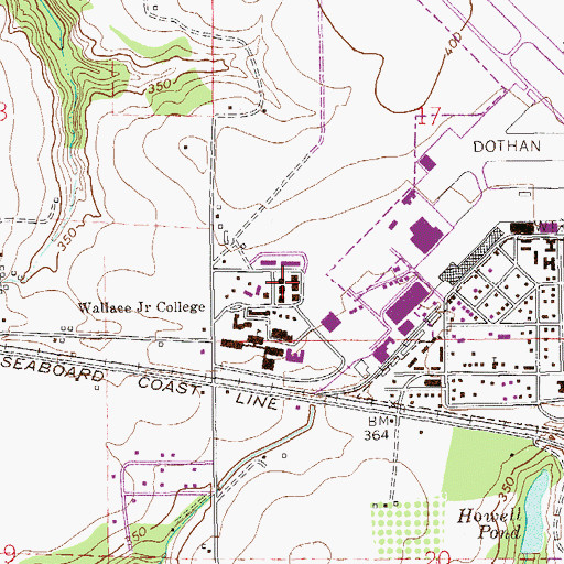 Topographic Map of Wallace Community College Wallace Campus Industrial Electronics Building, AL