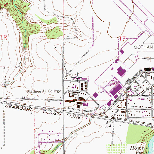 Topographic Map of Wallace Community College Wallace Campus Machine Tool Technology Building, AL