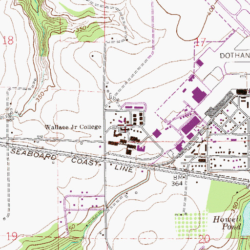 Topographic Map of Wallace Community College Wallace Campus Maintainence Building, AL