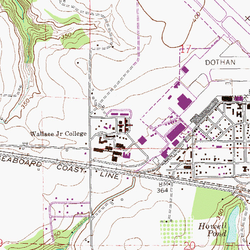 Topographic Map of Wallace Community College Wallace Campus Medical Assisting Building, AL