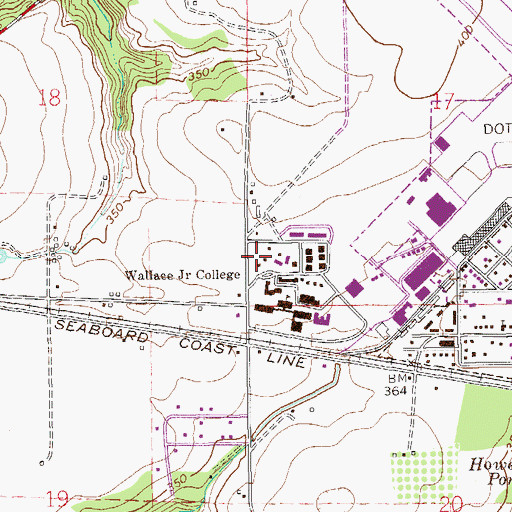 Topographic Map of Wallace Community College Wallace Campus Police - Security Building, AL