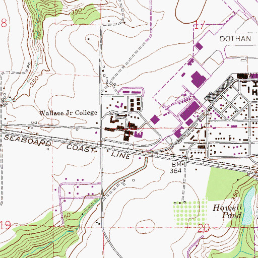 Topographic Map of Wallace Community College Wallace Campus Science Building, AL