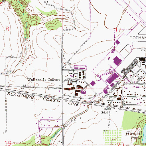 Topographic Map of Wallace Community College Wallace Campus Shipping and Receiving Building, AL