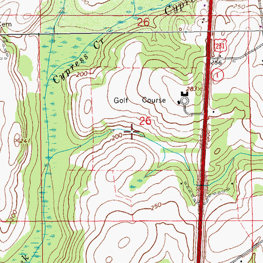 Topographic Map of Dothan National Golf Club, AL