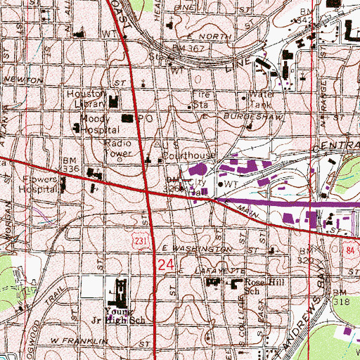 Topographic Map of Dothan Opera House, AL