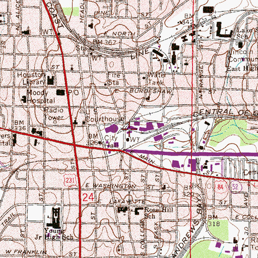 Topographic Map of Wiregrass Museum of Art, AL