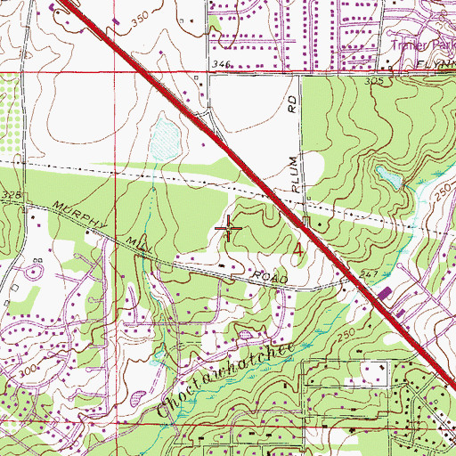 Topographic Map of Dothan Pavilion Shopping District, AL