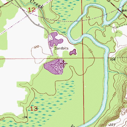 Topographic Map of Bellwood Sand Plant, AL