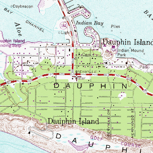 Topographic Map of Dauphin Island Water and Sewer Authority Water Treatment Facility, AL