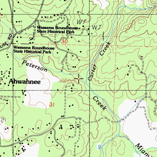 Topographic Map of Carter Creek, CA