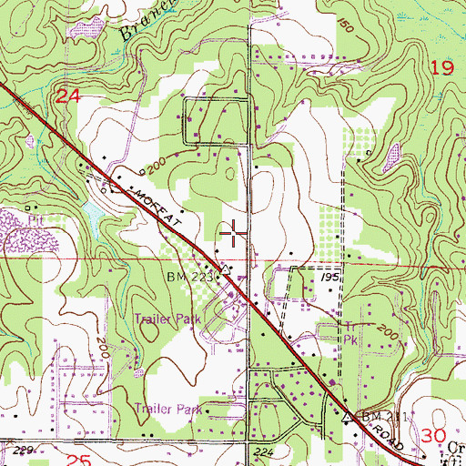 Topographic Map of Oak Plaza Shopping Center, AL
