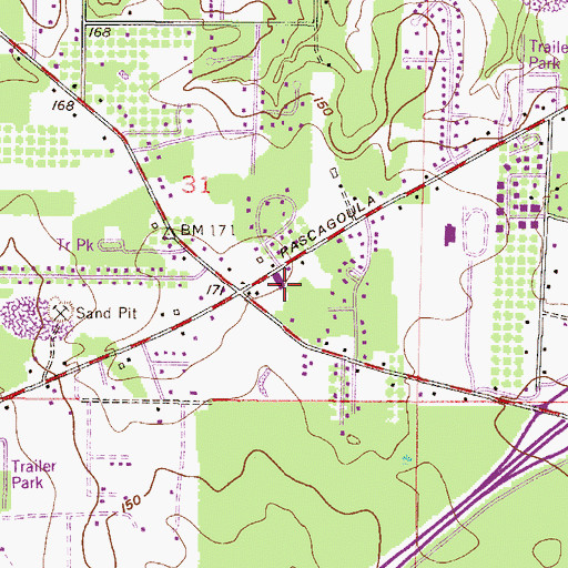 Topographic Map of Greyhound Plaza Shopping Center, AL