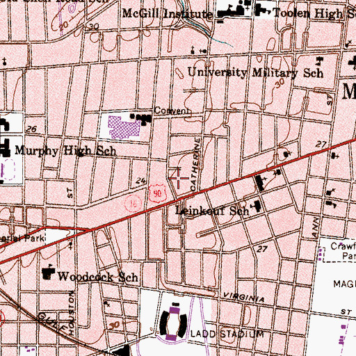 Topographic Map of Wienacker Shopping Center, AL