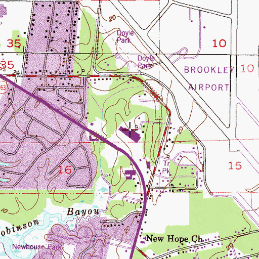 Topographic Map of Cedar Point Road Shopping Center, AL