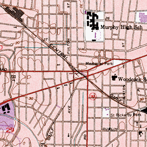 Topographic Map of Kobert Square Shopping Center, AL