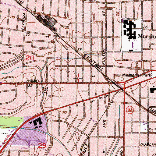Topographic Map of Westwood Square Shopping Center, AL