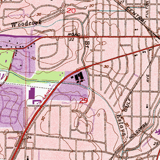 Topographic Map of Saint Francis Shopping Center, AL