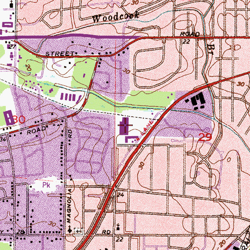 Topographic Map of Government Street Shopping Center, AL